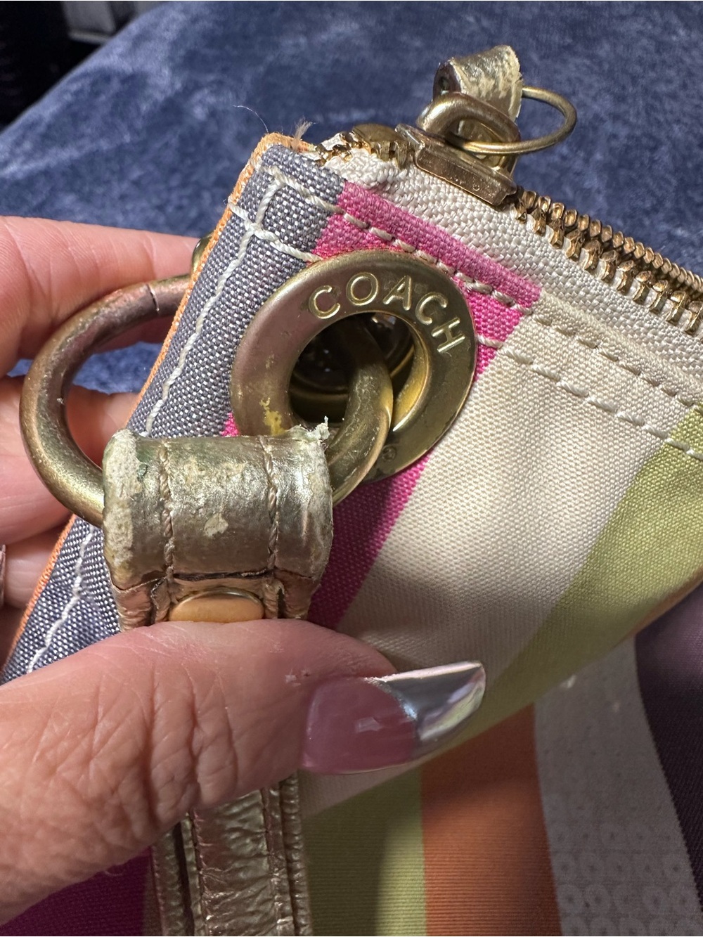 Coach Poppy Legacy Striped Sequined Hippie Purse - Picture 16 of 16